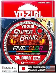 YO-ZURI PE Line Super Braid 9 Five Colors 330YDS 20Lbs Color: 5 Colors