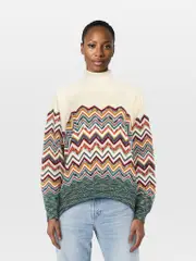 Zigzag Turtleneck Jumper