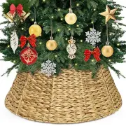 23in Christmas Tree Collar, Natural Woven Wicker Christmas Tree Basket Base B...