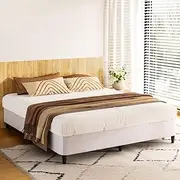 Artiss King Bed Frame Platform Beds Base Fabric Cover Heavy Duty Metal Frames Bedroom Room Decor Home Furniture Black with Reinforced Plastic Legs, 300kg Weight Capacity, Modern Design