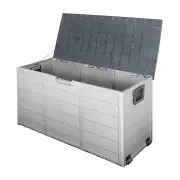 Outdoor Storage Box 290L Lockable Organiser Garden Deck Shed Tool Grey