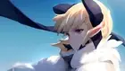 Anime girls pointy ears original characters blonde face Playmat Game Mat Desk