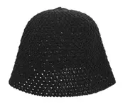 C59 Ladies Bucket Hat Summer Hollow Breathable Woven Fisherman Hat Leisure Sunscreen Wild Sun Hat Holiday Travel Hat