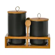 2x Airtight Kitchen Canisters Kitchen Jar Ceramic Versatile Coffee Tea Sugar Container for Tea Treats Cookie Pantry
