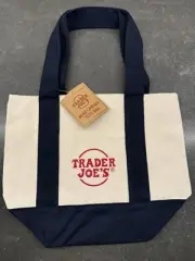 Trader Joe’s Mini Canvas Tote Bag Reusable Limited Edition Blue