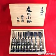 Japanese Chisel Set of 10 Banshu Miki Iwasaki Nobuhiro Oiire Nomi Ebony Handle