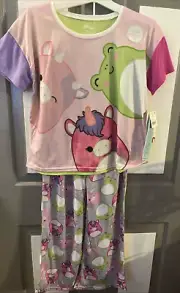 New Girls Squishmallows 3-Piece Top & Bottoms Pajama Set Pink Multi XL 14/16 NWT