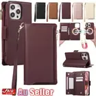 For iPhone 16 15 14 13 12 11 Pro Max Magsafe Case Leather Removable Wallet Cover