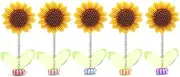 5 PCS Car Bobble Head Sunflower, Funny Dashboard Accessory Interior Shaking Heads Nodding Doll, Car Interior Home Office Desk Decoration, Fun Gifts for Birthday Christmas Mother's Day.
