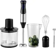 Electric Handheld Mixer - Hand Blenders Immersion - 5- in - 1 Manual Frother 1000W, 5 Speed Stick Blender Food Processor with Strong Power for Blending Mixing Chopping