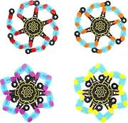 Fidget Spinner, RoadLoo 4 Pieces Robot Fidget Spinner Luminous DIY Malleable Fingertip Gyro Spinning Desk Toy for Children Adults Birthday Gift Classroom Prices