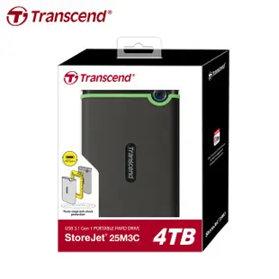 創見 Transcend 4TB StoreJet 25M3C USB3.1 Type-C 軍規抗震 2.5吋 行動硬碟