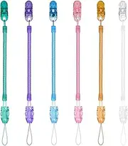 6 Pack Pacifier Clip with Adjustable Spring, Baby Toy Clips Retractable Chain BPA-Free, Lightweight, High Chair Toys Straps Stroller Accessories Toddler Car Seat Toys Baby Travel Essential