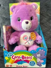 New Care Bears SHARE BEAR 12" Plush Sealed in box w/ DVD 2007 RARE EDITION