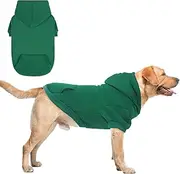 SCENEREAL Dog Hoodie Sweaters for Small Medium Large Size Dogs, Fleece Dog Sweatshirt with Hat and Pocket,Soft Cotton Cold Winter All Weather Dog Clothes for S to XL Sized Dogs, Green XL