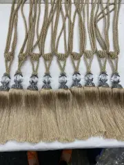 Set Of 10 Drapery Curtain Tie Back Tassel - Gold / Taupe