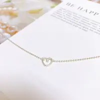 在飛比找蝦皮購物優惠-辰夕微光 編織愛心手鍊 韓國925純銀簡約心形珠珠手環