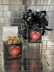 Valentines Day Reeses Peanut Butter Cups Candy Gift Box-Basket Color Black