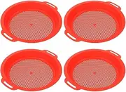BRIGHTFUFU 4PCS Kids Beach Strainer: Portable Plastic Sand Sieve Sifter - Sand Digging & Gardening Tool for - Present for Boys Girls