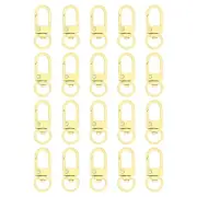 Lobster Claw Clasps, 20Pcs 33mm - Metal Swivel Clasps Snap Hook (Light Yellow)