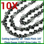 10X Chainsaw Chain 3/8 063 72DL For STIHL Chainsaw MS500i MS 500i with 20" Bar