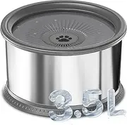 3.5L Dog Water Bowl, Large Capacity No Spill Dog Water Bowl, Stainless Steel Spill Proof Slow Water Feeder, No Splash Water Bowl, with Anti-Slip Mat for Messy Drinkers, Grey.