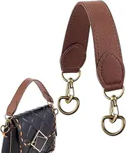 WADORN Short Leather Handbag Handle, 12.9 Inch PU Leather Purse Strap Wide Shoulder Bag Strap Replacement Briefcase Top Handle with Swivel Clasp DIY Purse Making Supplies, Dark Brown, Dark Brown, 12.9 Inch