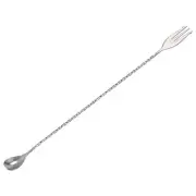 Bar Mixing Spoon, Stainless Steel Cocktail Spoon 12 Inch Spiral Pattern - Silver