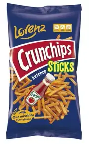 LORENZ CRUNCHIPS STICKS - KETCHUP FLAVOUR - 70G - POTATO CHIPS CRISPS SNACKS
