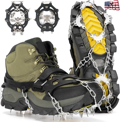Ice Crampons 19 Micro Spikes Ice Cleats for Boots Anti Slip Ice Grip Spikes