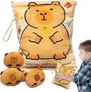 Snack Bag | Plush Capybara Snack Bag - Hugging Keychain Pendant Fidget Toy with 4 Small Dolls for School Travel Boys Girls Women Students Preschoolers