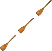 Cabilock 3pcs Cooking Spatula Long Handle Non Stick Kitchen Tool for Stirring and Scraping Easy to Clean Portable Utensil for Home Cooking Brown
