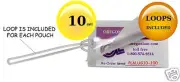 10 Mil Hot Luggage Tag Laminating Pouches With 6" Loops [100 of each] 2.5 x 4.25