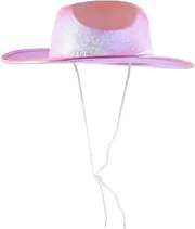 [DEARMAMY] Women's Cowboy Hat String Western Style Hat Eye-catching Party Decorations for Women Pink