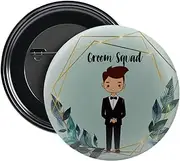 [Samyuktha] LADKE WALE | TEAM GROOM BARATI | GROOM'S SQUAD Glossy Finished | Props Wedding Badges for Groom Family | 58MM | ROUND PIN BADGES | Batches for Reception Party, Wedding and Events, Metal