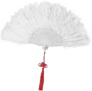 [DEARMAMY] Rave LED Hand Fan Kit Mainstays Decoration Dad Fan Purple Fan Rechargeable Fan Parlor Manual Fan Cartoon Clip Burlesque Fan Handheld Fan Fans Lace Fan White