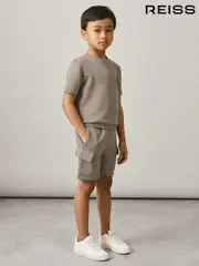 Reiss Taupe Brown Bradley 3-9 yrs Interlock-Jersey Crew-Neck T-Shirt (AP1242) | $45