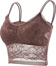 Maiclaice Women Lace Bralettes Padded Soft No Underwire Bra