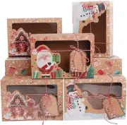 12 Pack Christmas Cookie Boxes with Window, Large Holiday Food Bakery Treat Boxe