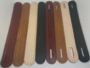 8-3/4" Premium Leather Trunk Handle slots or smooth chest steamer antique box