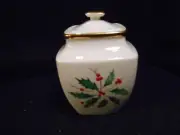 Lenox Dimensions “HOLIDAY” SQUARE SUGAR BOWL w/LID ~Holly/ Berries