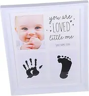 WATIIFUFU Photo Frame Memorial Picture Frame Boy Newborn Girl Essentials Prints Hands and Feet Hand and Foot Print for First Year Photo Holder Abs White