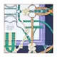 Hermes 愛馬仕 Grand Manege Detail 70 cm手工捲邊斜紋真絲方巾(綠/藍)