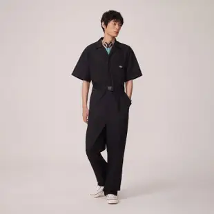 【Dickies】男款黑色33999抗皺材質經典短袖連身工作服｜DK011765BLK