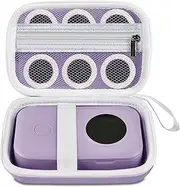 Label Maker Case Compatible with Phomemo D30 NiiMbot D11 D110 SUPVAN E10 Label Printer, Hard Carrying Container Storage Holder Organizer for Tape Roll, Charging Cable (Purple Box Only)