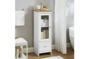 Cosmoliving Clifton Glass Door Bathroom Floor Cabinet