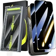 WSKEN for iPhone 13 Pro Max/14 Plus Privacy Screen Protector - [24°Anti Spy ][Auto Dust-Elimination]Anti Glare Full Coverage Tempered Glass 9H Easy Installation,Bubble Free,Anti Fingerprint