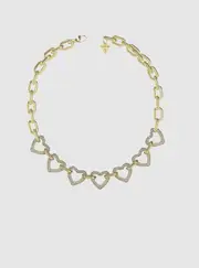 GUESS Gold Heart Pave Necklace