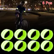 8pcs Reflective Bands for Arm Armbands High Visibility Night Cycling Tape Green