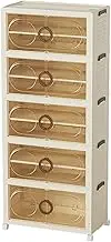 HTBNFYY Shoe Rack Organizer Storage Box 5 Tiers-10 Pairs, Tall Portable Folding Shoe Rack for Closet Entryway, Collapsible Shoe Cabinet with Magnetic Clear Door for Front Door Entrance,White